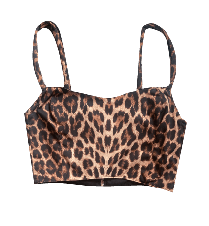 HANDMADE LEOPARD PRINT BRALETTE GRUNGE CROP TOP