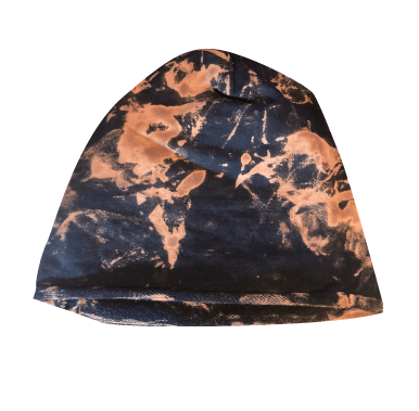 BLACK ACID WASH BEANIE HAT