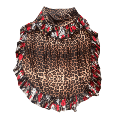 LEOPARD PRINT SKULL ROSE FRILL BURLESQUE SKIRT