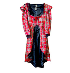 RED TARTAN VICTORIANA STYLE TAIL COAT
