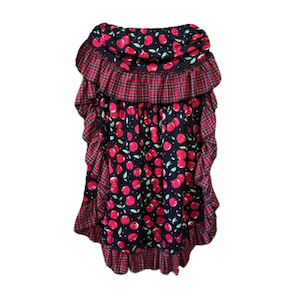 CHERRY PRINT FRILL BURLESQUE SKIRT