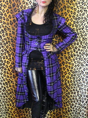 PURPLE TARTAN VICTORIANA STYLE TAIL COAT