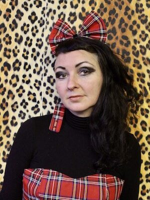 RED TARTAN HAIR BOW HEADBAND