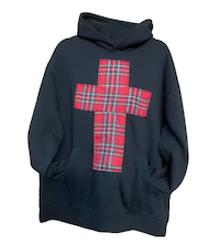 BLACK PUNK CROSS UNISEX HOODIE JUMPER