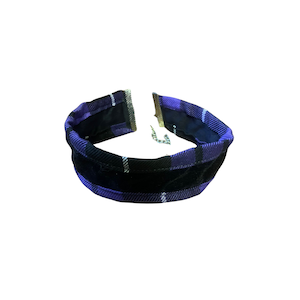 PURPLE TARTAN CHUNKY HIGH NECK CHOKER COLLAR
