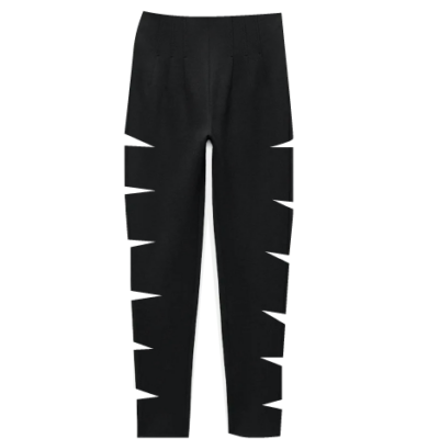Black cut out slash punk, alternative leggings