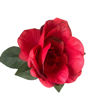 HANDMADE RED BURLESQUE HAIR FLOWER CLIP