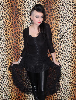 BLACK LACE HANDMADE GOTHIC GRUNGE FRILL LONG SKIRT