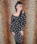 HANDMADE MIDI DRESS PUNK BODYCON SKULLS
