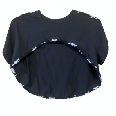 BLACK SKULLS CONTRAST TRIM, PUNK CROP TOP
