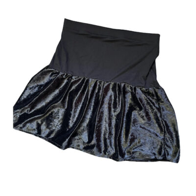 BLACK VELVET STRETCH SKATER GOTH MINI SKIRT