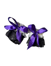 BLACK WHITE PURPLE GOTHIC LOLITA LACE WRIST CUFF BRACELET