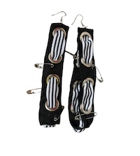 MONOCHROME PUNK STRIPE EARRINGS