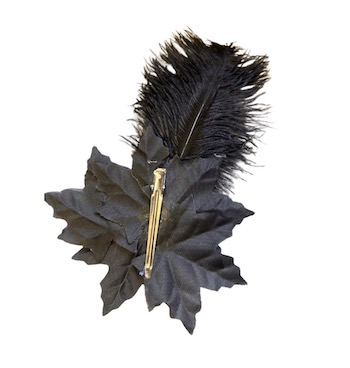 GOTHIC BLACK FEATHER & SKULL FASCINATOR HAIR CLIP - Image 2