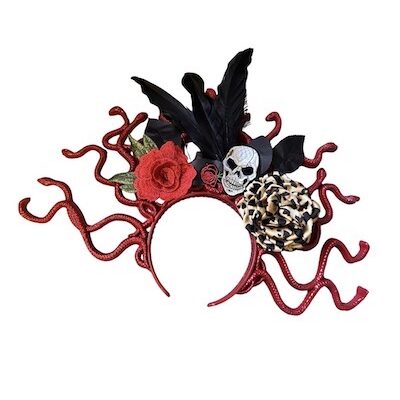 STATEMENT SNAKE, SKULL & ROSE HEAD DRESS