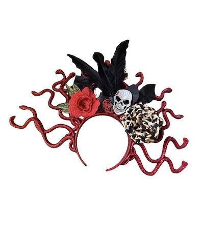 STATEMENT SNAKE, SKULL & ROSE HEAD DRESS