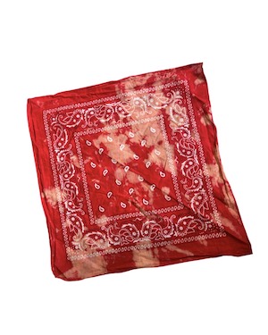 RED ACID WASH PUNK GRUNGE BANDANA HEAD NECK SCARF UNISEX