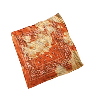 ORANGE ACID WASH PUNK GRUNGE BANDANA HEAD NECK SCARF