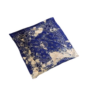 BLUE ACID WASH PUNK GRUNGE BANDANA HEAD NECK SCARF