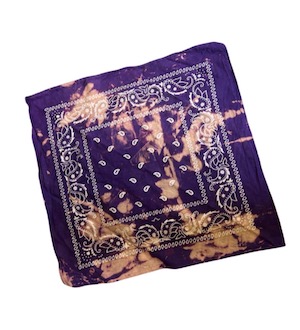 PURPLE ACID WASH PUNK GRUNGE BANDANA HEAD NECK SCARF