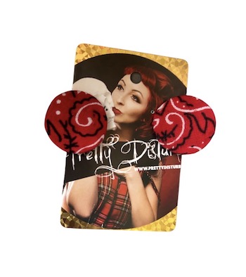 RED BANDANA PRINT HANDMADE CLIP ON EARRINGS ROCKABILLY STUDS